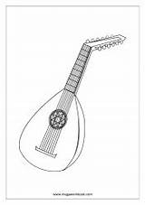 Mandolin Coloring Pages Sketch Page sketch template