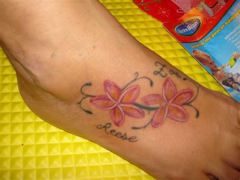 plumeria tattoo on foot - Google Search Lower Back Tattoo Designs, Free Tattoo Designs, Simple ...