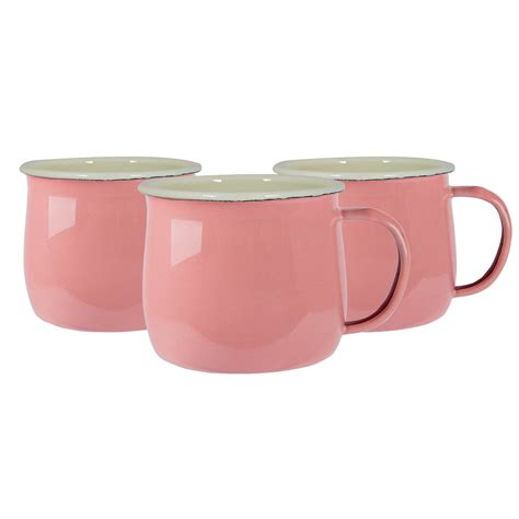 375ml Pastel Enamel Belly Mugs - Pack of Six - By Argon Tableware | Rinkit.com