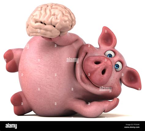 Fun pig - 3D Illustration Stock Photo - Alamy