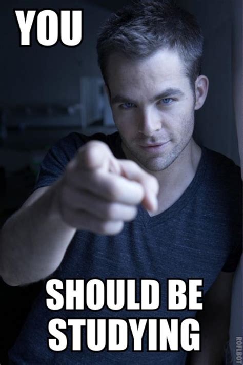 Chris Pine Studying | You Should Be Studying | Know Your Meme