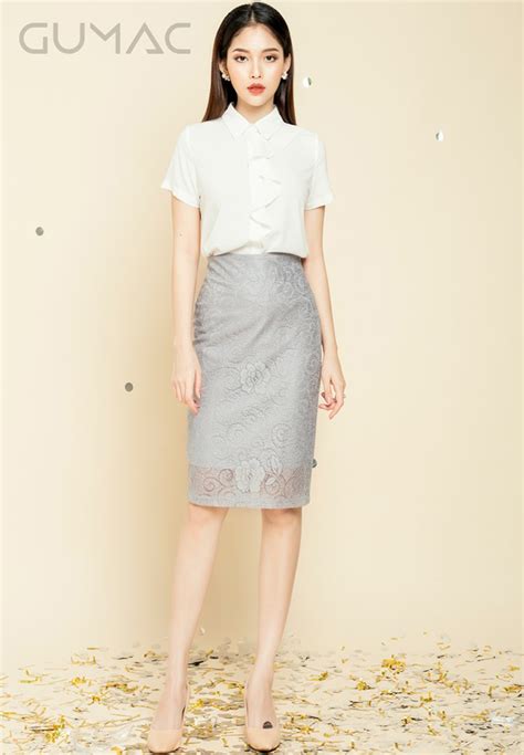 hình ảnh : Văn phòng, thời trang, áo sơ mi, trang phục, quần, Quần áo, trắng, Eo, Pencil skirt ...