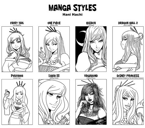 Manga Styles with Hani Hachi by mongrelmarie on DeviantArt