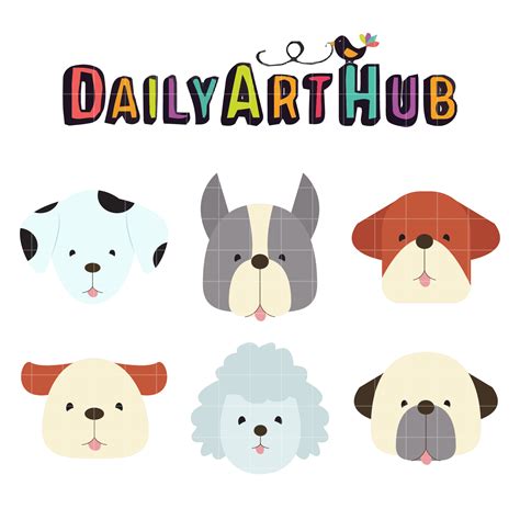 Puppy Faces Clip Art Set | Daily Art Hub - Free Clip Art Everyday