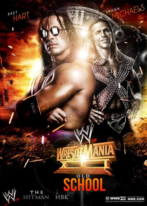 WWE Wrestlemania 13 Poster / HBK vs Bret Hart by workoutf on DeviantArt