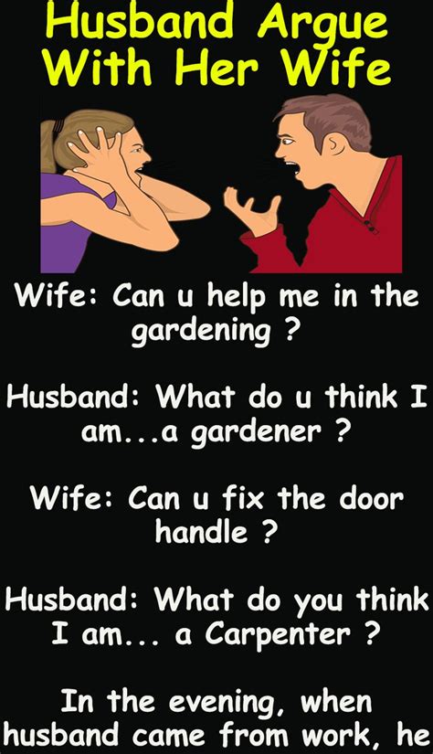 HUSBAND ARGUE WITH HER WIFE | Funny marriage jokes, Funny work jokes, Relationship jokes