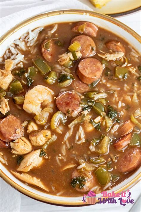 Gumbo Soup With Chicken, Shrimp & Andouille Sausage