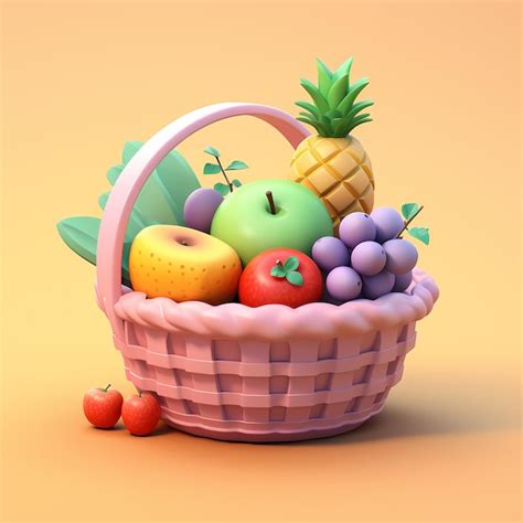 Premium Photo | Fruits and fruit baskets dynamic adorable expression ...