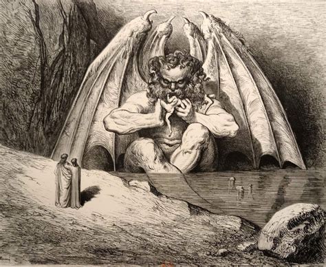 Gustave Doré - Lucifer - Planche inédite de l'enfer de Dante - 1861 ...