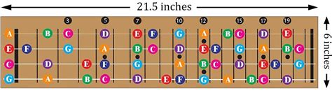 Color Coded Ukulele Guitar Fretboard Note Chart Learn to Play | Etsy