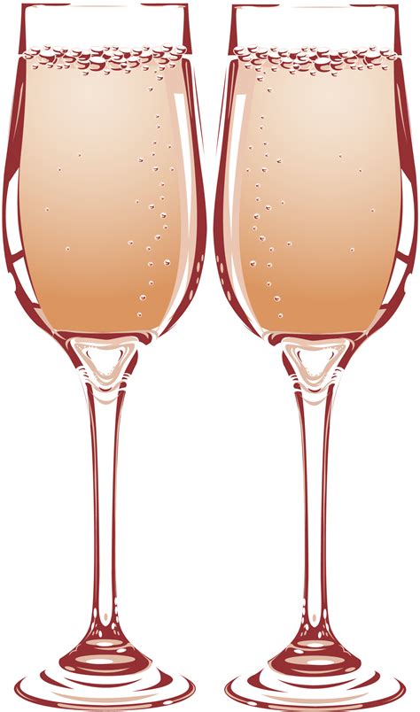 two wine glasses filled with champagne