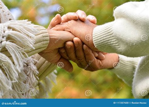 Elderly Couple Holding Hands Stock Photo - Image of happy, golden: 117207600