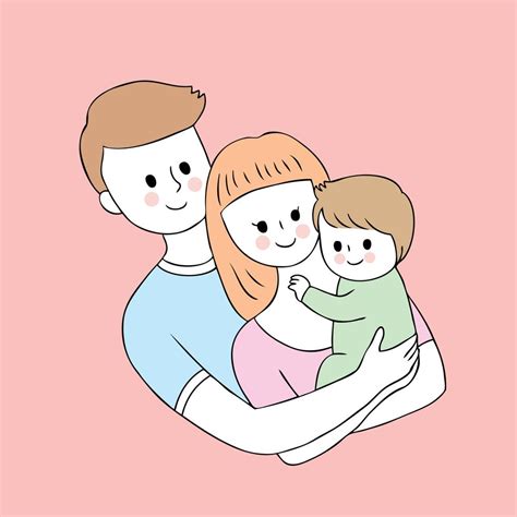 Cartoon cute parents and baby vector. 622958 Vector Art at Vecteezy