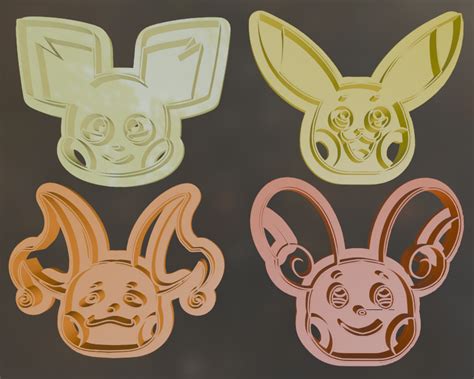 Pichu/Pikachu Evolution Line Cookie Cutter Set - Pokemon by Barbilou ...