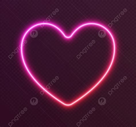 Red Pink Gradient Vector Art PNG, Gradient Neon Heart Red Pink, Effect, Shape, Style PNG Image ...