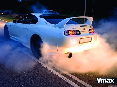 White toyota supra drift 4K wallpaper download