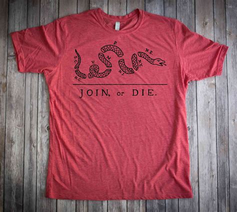 Join or Die Shirt Benjamin Franklin Political Cartoon | Etsy