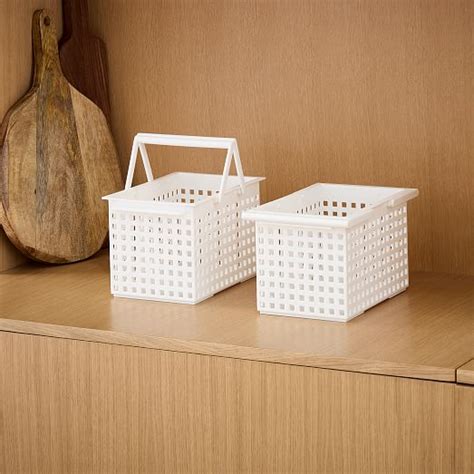 Stackable Plastic Baskets - Set of 2 | West Elm