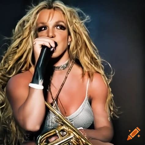 Brass band performing with britney spears