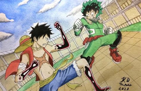 Luffy vs Deku Fanart | Anime Amino