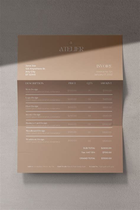 Invoice Template Download Canva Invoice Template Invoice Template Minimalistic Business Invoice ...