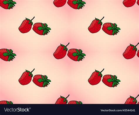 Strawberry cartoon character seamless pattern Vector Image