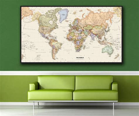 HD Map Legacy World Wall Art Canvas oil painting Poster Print Wall Art Painting Art Pictures For ...