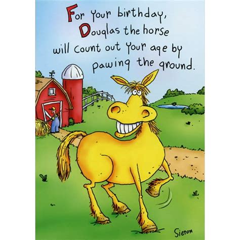 Oatmeal Studios Douglas The Horse Funny / Humorous Birthday Card - Walmart.com - Walmart.com