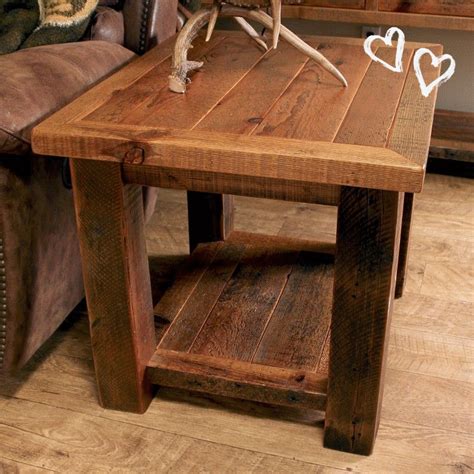 Old Sawmill Timber Frame End Table | Rustic end tables, Rustic farmhouse table, Farmhouse end tables