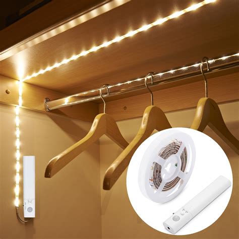 Flexible LED Strip with Motion Sensor Closet Light Bedroom Cabinet Night Light | eBay