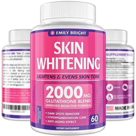 Emily Bright Glutathione Whitening Pills - 2000mg Glutathione - Better than Skin Lightening ...