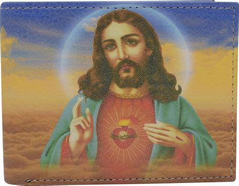 RFID Blocking Jesus Printed Bifold Genuine Leather Wallet for Men with Gift box - Walmart.com