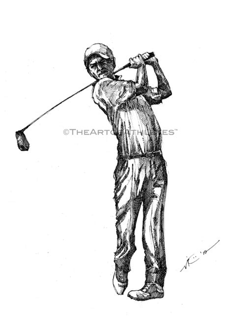 Golf Drawings - theartoflax