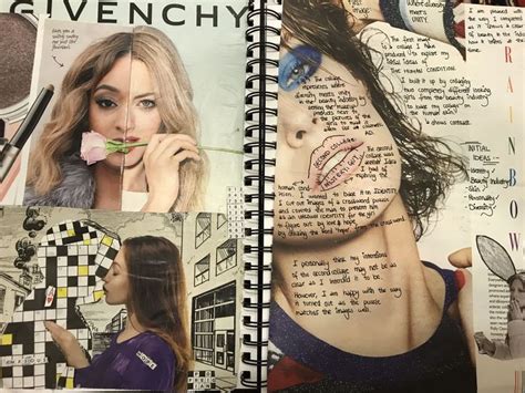 Collage on the human condition with annotations - GCSE art sketchbook # ...