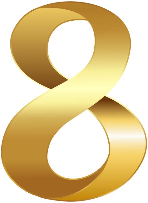 Golden Number Eight Transparent PNG Clip Art Image | Gallery Yopriceville - High-Quality Images ...