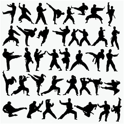 Premium Vector | Martial arts silhouette | Martial arts, Silhouette, Martial