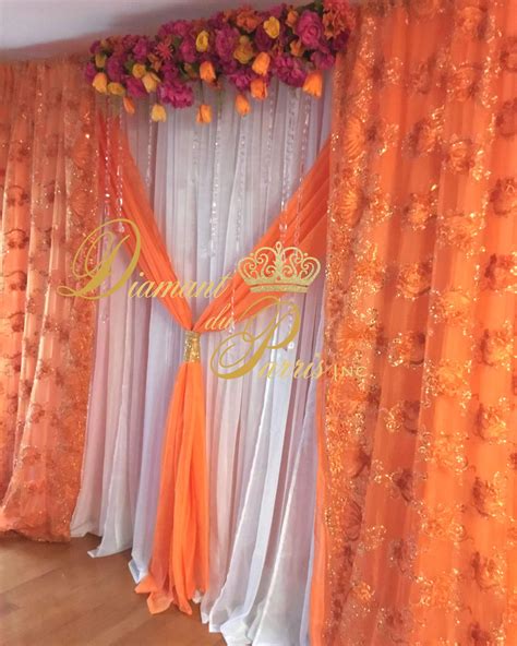 Pink and Orange Backdrop Indian Theme Anniversary Party Diamant du Parris Inc. | Indian theme ...