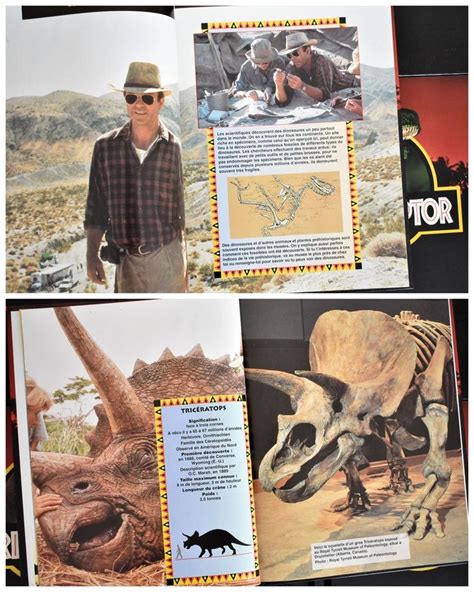 an image of dinosaurs in the wild with pictures and information about them on display