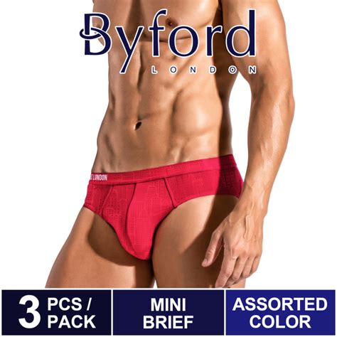 Byford Underwear Mini Brief (3 Pieces) Assorted Colour - BUB663M | Lazada