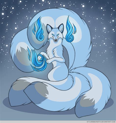 Kitsune of Blue Flame by FlannMoriath on DeviantArt