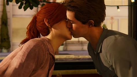 SPIDERMAN PS4 - Mary Jane Romance Kissing Scene - YouTube