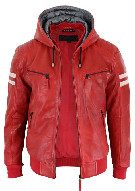 Cool Red Leather Jacket Men's Jacket MauveTree