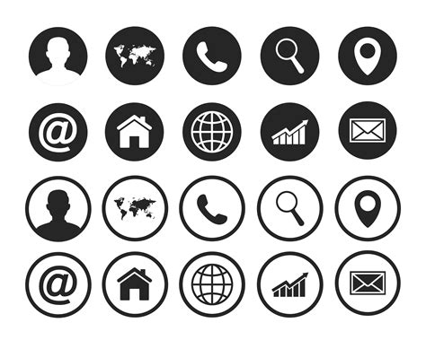 Contact us icons. Web icon set | Solid Icons ~ Creative Market