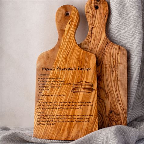 Wooden Recipe Engraved Cutting Charcuterie Board - Forest Decor