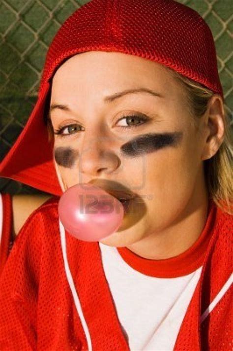 Softball player blowing bubblegum portrait | Softball photography, Softball, Softball pictures