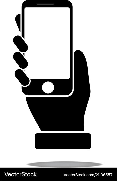 Hand holding phone Royalty Free Vector Image - VectorStock