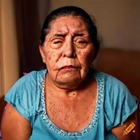 Portrait of a grief-stricken mexican mother on Craiyon