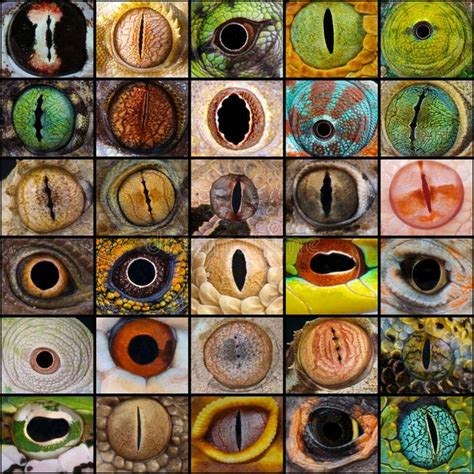 Reptile eyes collage. Reptiles have a huge array of eye forms in ...