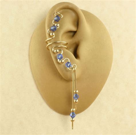 Ear Cuffs Swarovski Crystal and 14KT Gold Filled Your - Etsy | Ear cuff swarovski, Ear jewelry ...
