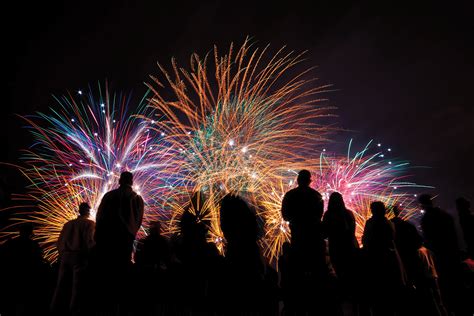 Big fireworks with silhouettes of people watching it - US Fireworks blogUS Fireworks blog